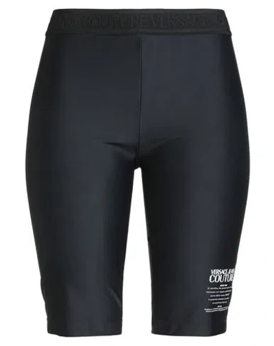 VERSACE JEANS COUTURE VERSACE JEANS COUTURE WOMAN SHORTS & BERMUDA SHORTS BLACK SIZE 8 POLYAMIDE, ELASTANE