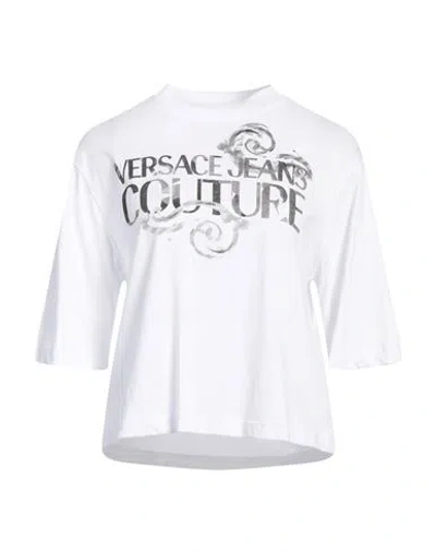 VERSACE JEANS COUTURE VERSACE JEANS COUTURE WOMAN T-SHIRT WHITE SIZE M COTTON