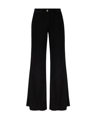 VERSACE JEANS LOGO-DETAIL WIDE LEG TROUSERS