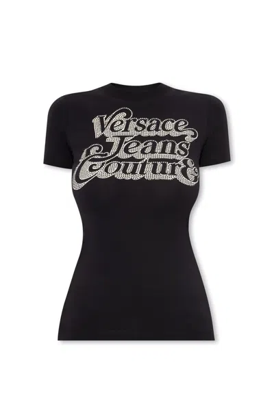 VERSACE JEANS LOGO-PRINT COTTON T-SHIRT