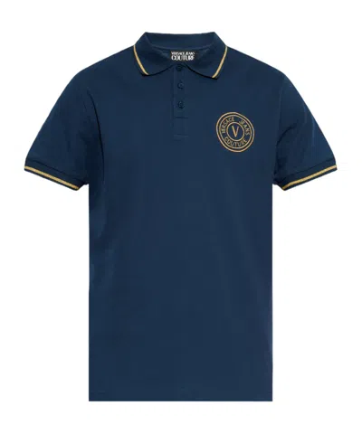 VERSACE JEANS VERSACE JEANS COUTURE LOGO EMBROIDERED POLO SHIRT