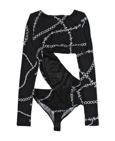 VERSACE JEANS VERSACE JEANS COUTURE NECKLACE PRINT LONG-SLEEVED BODYSUIT