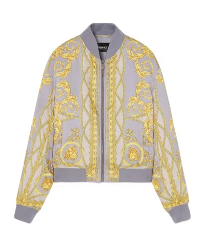 VERSACE VERSACE LA COUPE DES DIEUX ZIPPED BOMBER JACKET
