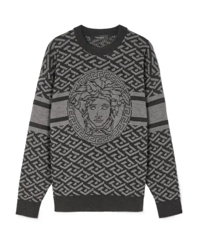 VERSACE LA GRECA MEDUSA JACQUARD JUMPER
