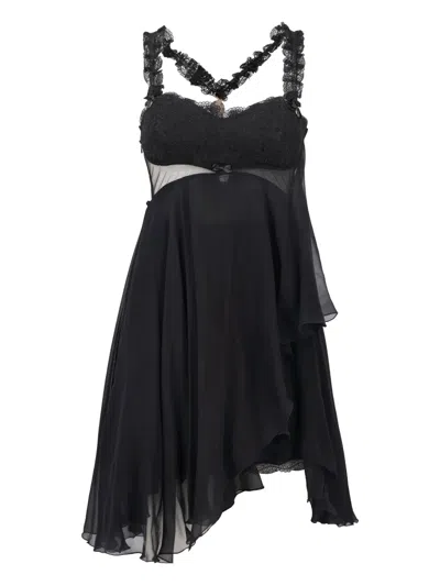 VERSACE LAYERED SILK DRESS
