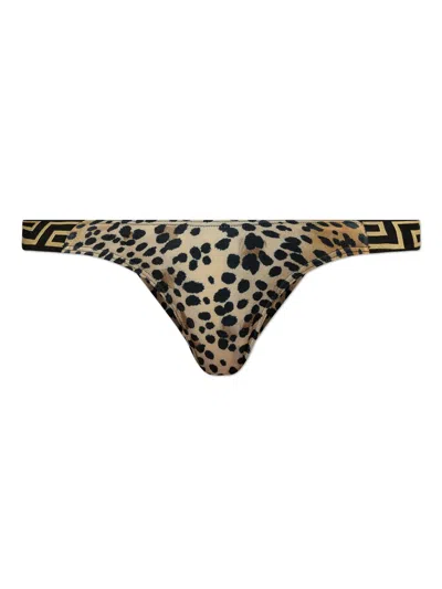 VERSACE LEOPARD-PRINT BIKINI BOTTOMS