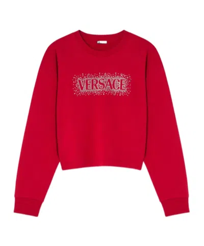 VERSACE VERSACE LOGO-EMBELLISHED CREWNECK SWEATSHIRT