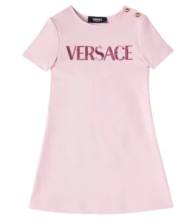 VERSACE LOGO JERSEY DRESS