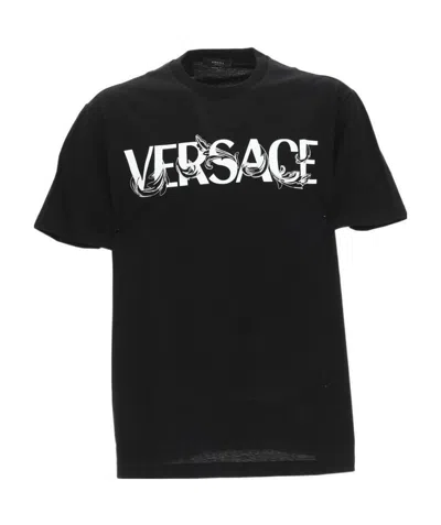VERSACE BAROCCO SILHOUETTE-PRINT COTTON T-SHIRT