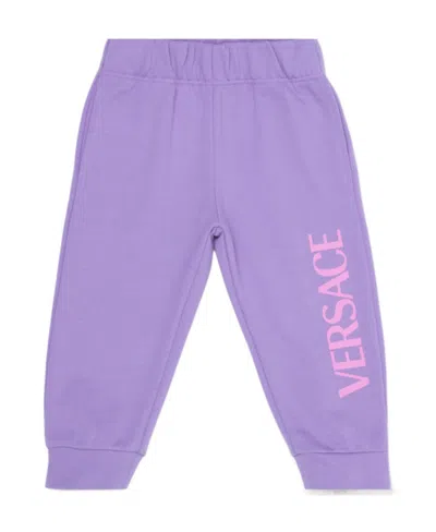 VERSACE VERSACE KIDS LOGO PRINTED STRAIGHT LEG PANTS