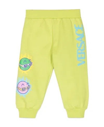 VERSACE LOGO-PRINT TRACK PANTS