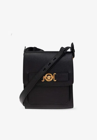 VERSACE MEDUSA BIGGIE LEATHER MESSENGER BAG