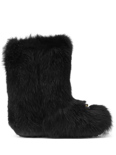 VERSACE GIANNI RIBBON SHEARLING BOOTS