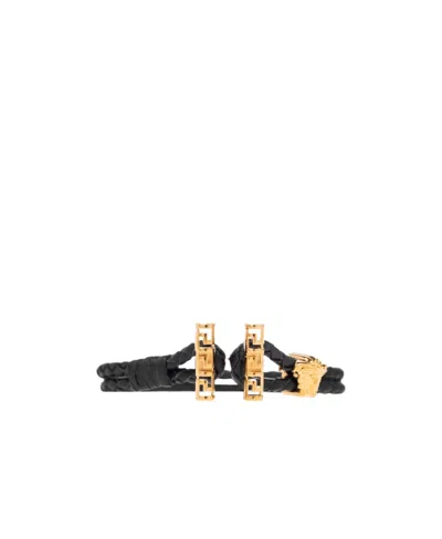 VERSACE VERSACE MEDUSA BRAIDED HOOK FASTENED BRACELET