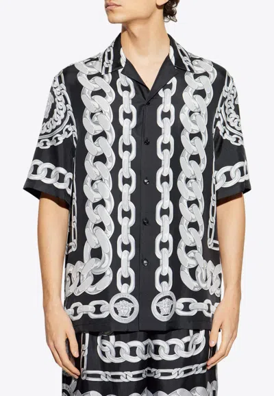 VERSACE MEDUSA CHAINS SILK SHIRT