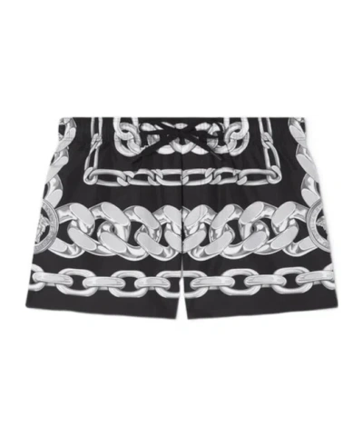 VERSACE VERSACE MEDUSA CHAIN PRINTED DRAWSTRING SWIM SHORTS