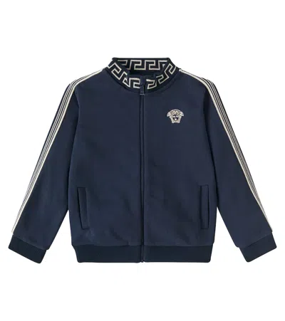 VERSACE MEDUSA EMBROIDERED COTTON SWEATSHIRT