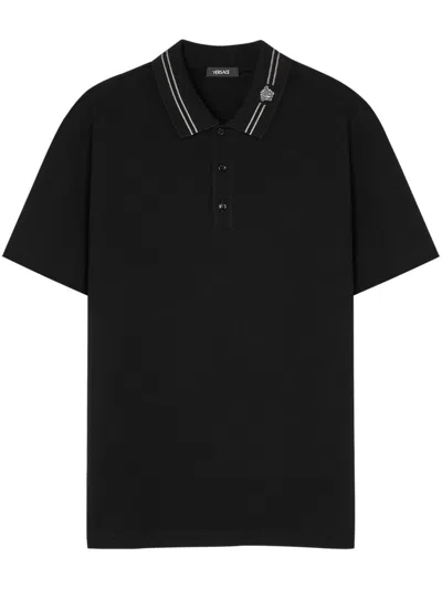 VERSACE MEDUSA-EMBROIDERED POLO SHIRT