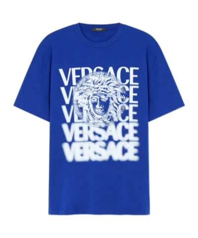 VERSACE VERSACE LOGO-PRINTED CREWNECK T-SHIRT
