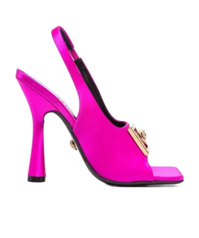 VERSACE VERSACE MEDUSA PLAQUE SLINGBACK SANDALS