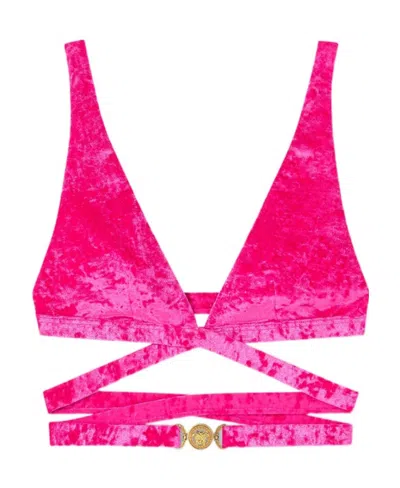 VERSACE VERSACE MEDUSA CHARM STRAPPED BIKINI TOP