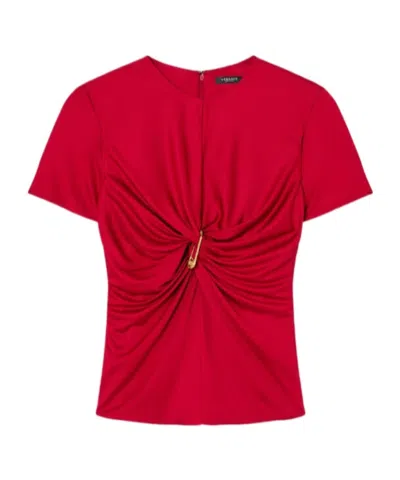 VERSACE VERSACE MEDUSA SAFETY PIN SHORT-SLEEVED TOP