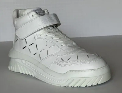 VERSACE VERSACE MEN'S LASERATA LEATHER SNEAKERS WHITE 10 US (43 EURO) 1008964 $1175