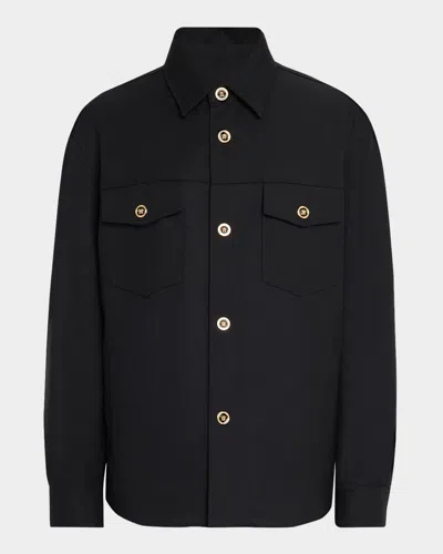 VERSACE MEN'S MEDUSA WOOL OVERSHIRT