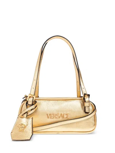 VERSACE METALLIC LEATHER SHOULDER BAG