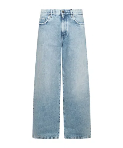 VERSACE VERSACE LOGO-PATCH DENIM JEANS