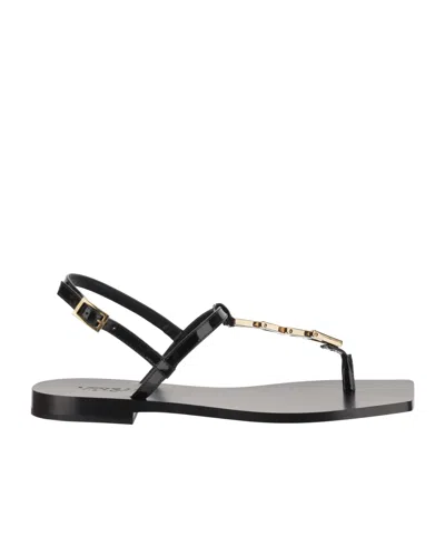 VERSACE VERSACE V-CHAIN SQUARE-TOE SANDALS