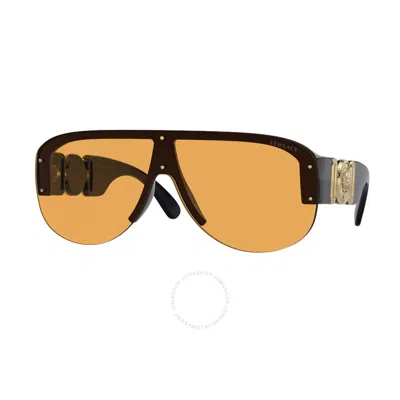 VERSACE VERSACE ORANGE SHIELD MEN'S SUNGLASSES VE4391 GB1/7 48