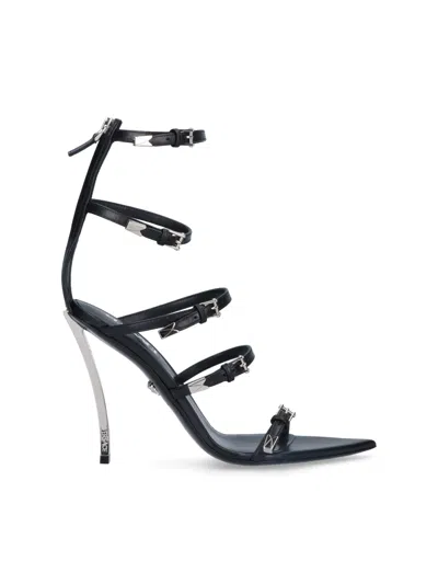 VERSACE MULTI-STRAP REAR ZIPPED SANDALS