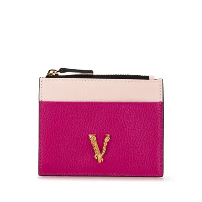 VERSACE PINK LEATHER COIN PURSE/COIN CASE (PRE-OWNED)