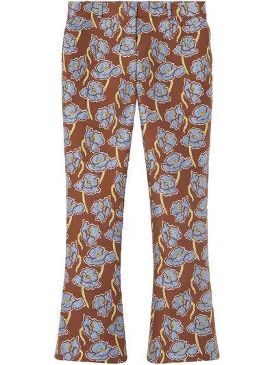VERSACE POPPIES JACQUARD FLARED TROUSERS