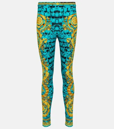 VERSACE REGALIA BAROQUE JERSEY LEGGINGS