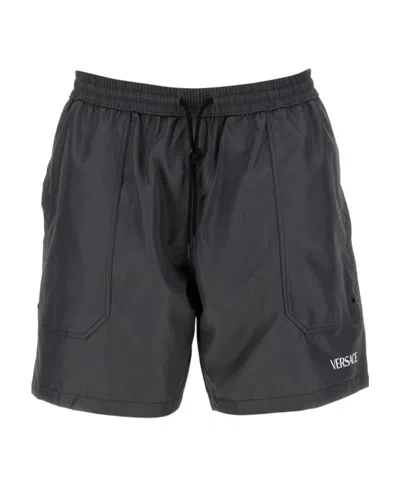VERSACE VERSACE BAROCCO-PRINTED REVERSIBLE DRAWSTRING SWIM SHORTS