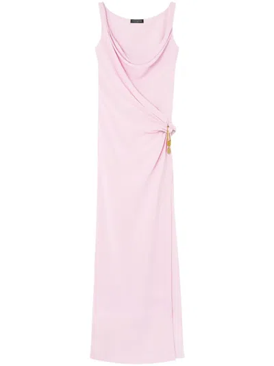 VERSACE SAFETY PIN GATHERED GOWN