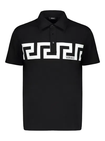 VERSACE SHORT SLEEVE COTTON POLO SHIRT
