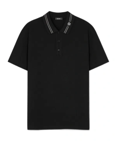 VERSACE VERSACE MEDUSA-EMBROIDERED SHORT-SLEEVED POLO SHIRT