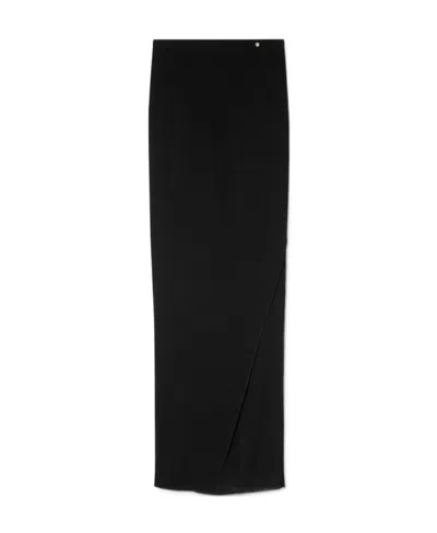 VERSACE SIDE-SLIT FINE-KNIT MAXI SKIRT