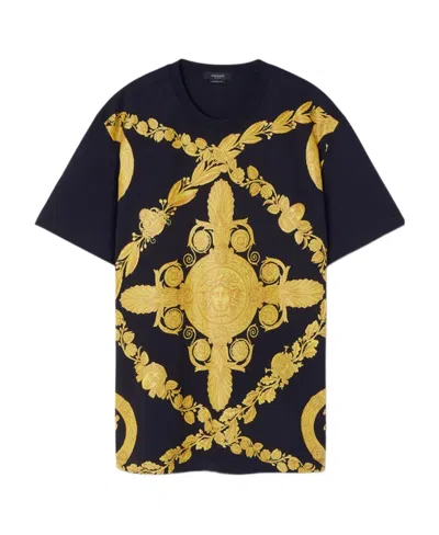 VERSACE VERSACE BAROQUE PRINTED CREWNECK T-SHIRT