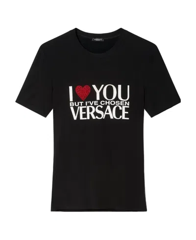 VERSACE VERSACE LOGO PRINTED CREWNECK T-SHIRT