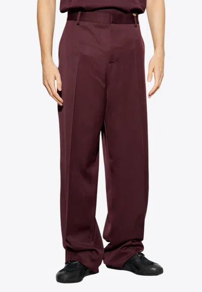 VERSACE STRAIGHT-LEG WOOL TAILORED PANTS