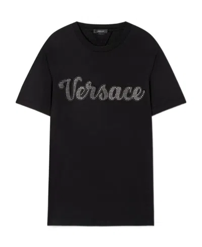 VERSACE STUDDED LOGO T-SHIRT