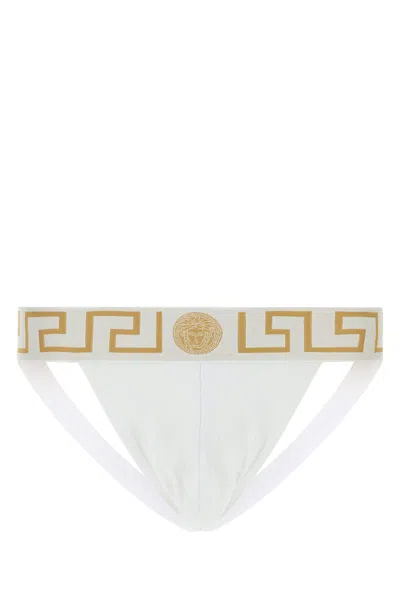 VERSACE VERSACE WHITE STRETCH COTTON BRIEF