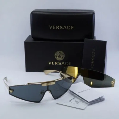 VERSACE VERSACE VE2265 100287 GOLD/DARK GREY/MIRROR GOLD 44-144-120 SUNGLASSES AU...