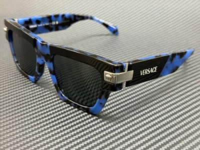 VERSACE VERSACE VE4464F 545887 HAVANA BLUE GREY MEN'S 55 MM SUNGLASSES