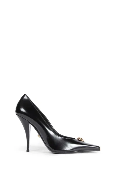 VERSACE BRUSHED CALFSKIN HEELED SHOES