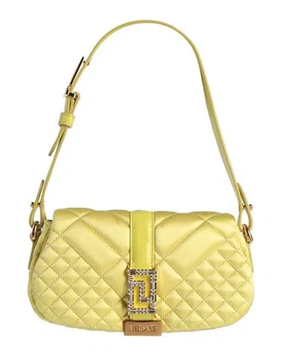 VERSACE VERSACE WOMAN HANDBAG LIME GREEN SIZE - VISCOSE, SILK, LAMBSKIN